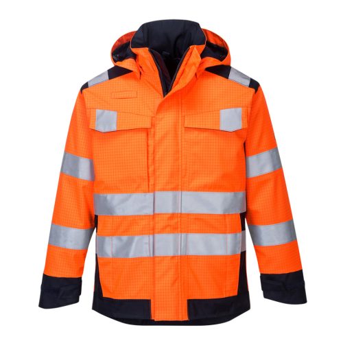 Portwest MV70 Modaflame Rain Multi Norm Arc kabát Narancs / Navy - XXL