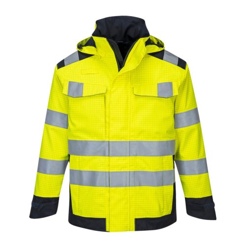 Portwest MV70 Modaflame Rain Multi Norm Arc kabát Sárga / Navy - M