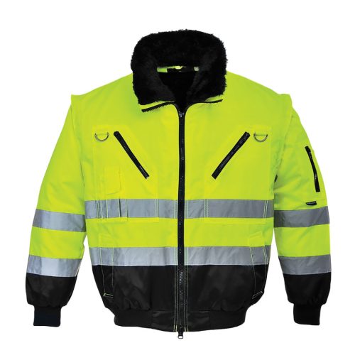 Portwest PJ50 Hi-Vis 3-in-1 Pilota kabát Sárga / Fekete - XL