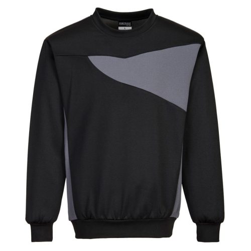 Portwest PW273 PW2 Crew Neck pulóver Fekete / Szürke - XL