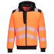 Portwest PW327 PW3 Hi-Vis zippzáras kapucnis pulóver Narancs / Fekete - XL