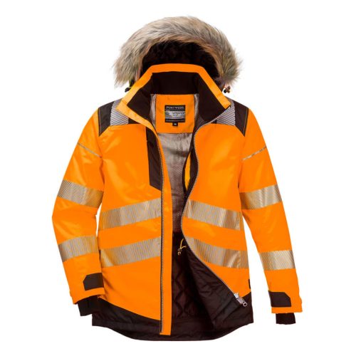 Portwest PW369 PW3 Hi-Vis Parka télikabát Narancs / Fekete - L