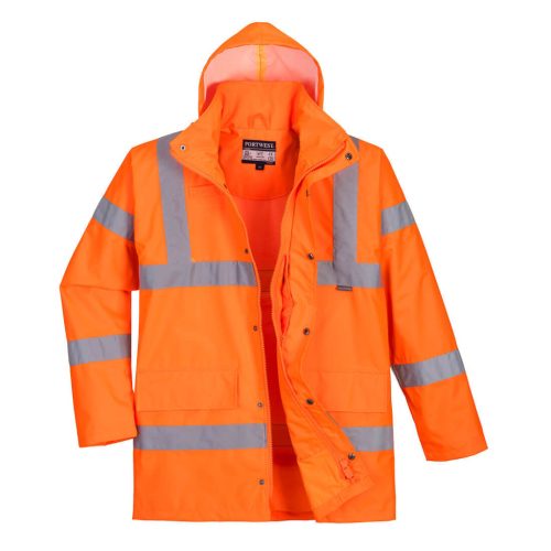 Portwest RT60 Hi-Vis légáteresztő rain traffic kabát Narancs - L