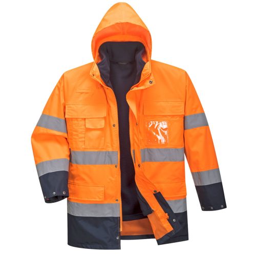 Portwest S162 Hi-Vis Lite 3 az 1-ben kabát Narancs / Navy - M