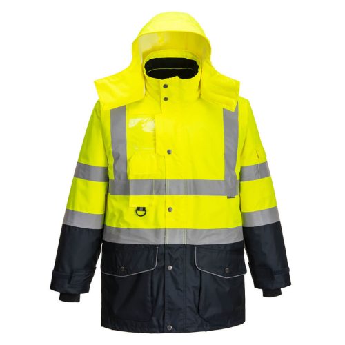 Portwest S426 Hi-Vis 7 az 1-ben kontraszt Traffic kabát Sárga / Navy - XS