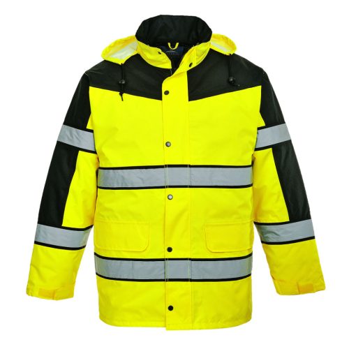 Portwest S462 Hi-Vis Classic kéttónusú kabát Sárga / Fekete - L