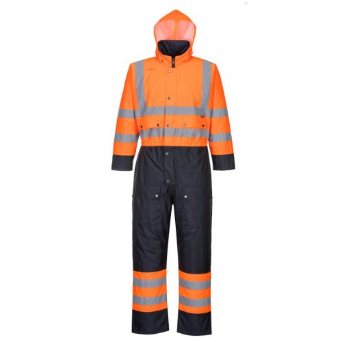 Portwest S485 Hi-Vis Contrast bélelt overál Narancs / Navy - M