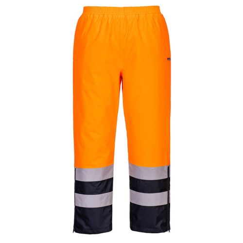 Portwest S598 Hi-Vis lélegző nadrág Narancs / Navy - M