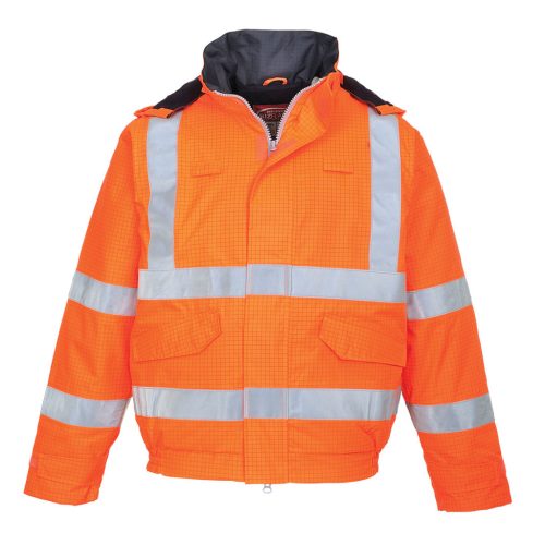 Portwest S773 Bizflame Rain Hi-Vis Antistatic FR bomber kabát Narancs - XXL