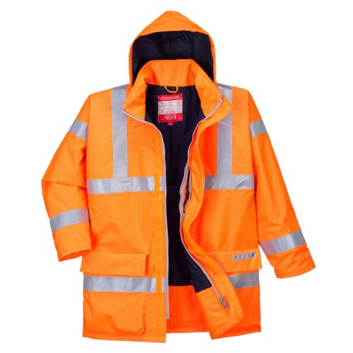 Portwest S778 Bizflame Rain Hi-Vis antisztatikus FR kabát Narancs - XXL