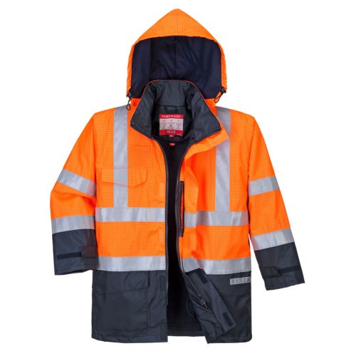 Portwest S779 Bizflame Rain Hi-Vis Multi-Protection kabát Narancs / Navy - 3XL