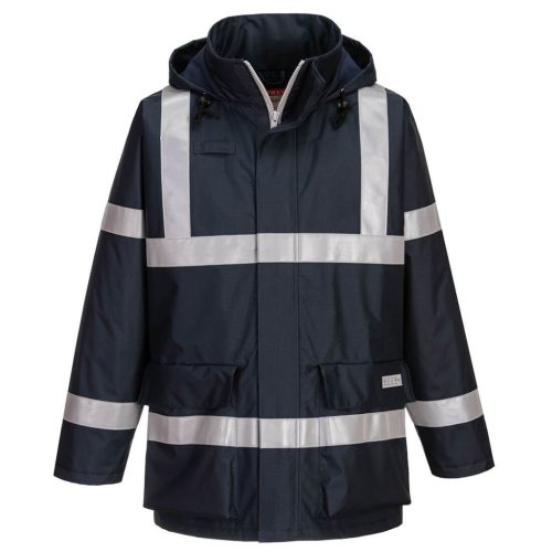 Portwest S785 Bizflame Rain antisztatikus lángálló esőkabát Navy - 3XL