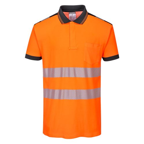 Portwest T180 PW3 Hi-Vis pólóing S/S Narancs / Fekete - M