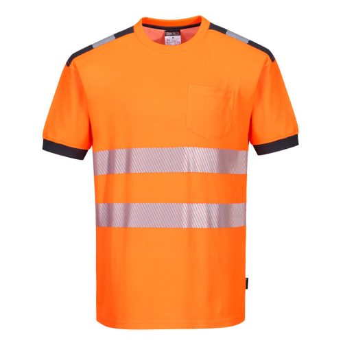 Portwest T181 PW3 Hi-Vis póló S/S Narancs / Szürke - S