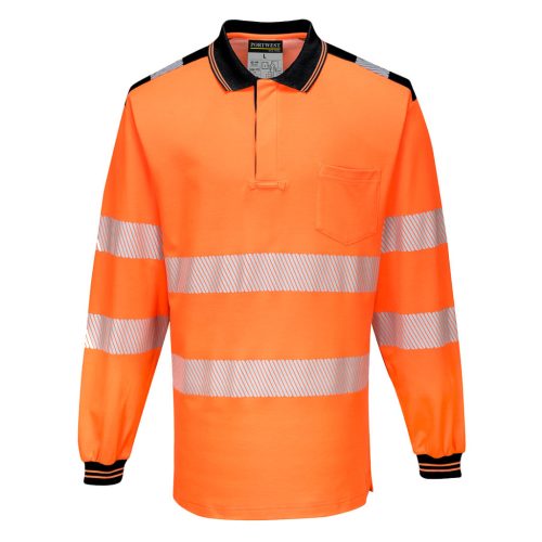 Portwest T184 PW3 Hi-Vis hosszú ujjú pólóing Narancs / Fekete - XL