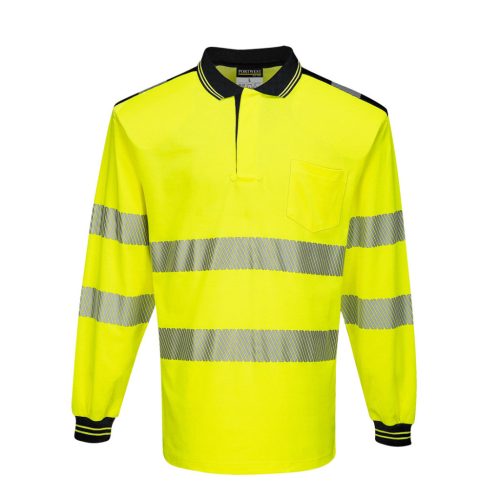 Portwest T184 PW3 Hi-Vis hosszú ujjú pólóing Sárga / Fekete - XS