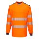 Portwest T185 PW3 Hi-Vis hosszú ujjú póló Narancs / Navy - S