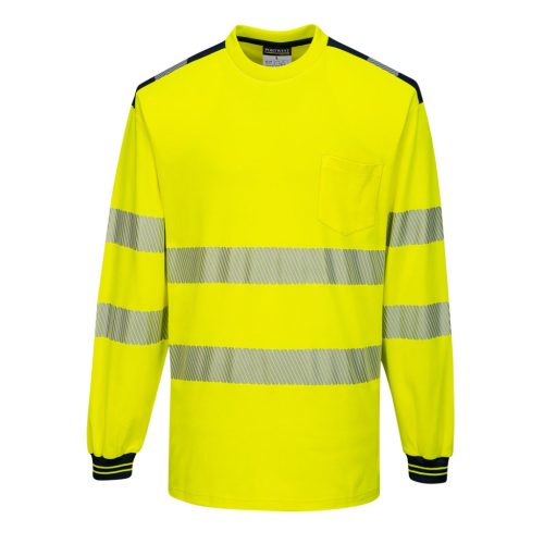 Portwest T185 PW3 Hi-Vis hosszú ujjú póló Sárga / Fekete - L