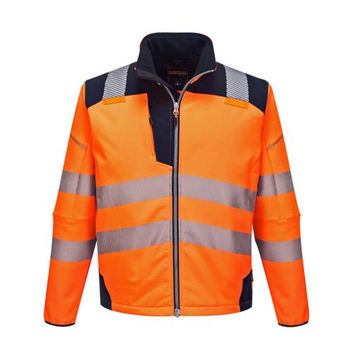 Portwest T402 PW3 Hi-Vis Softshell kabát Narancs / Navy - S