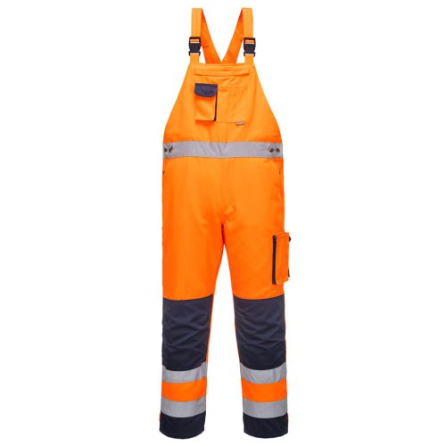 Portwest TX52 Dijon Hi-Vis kantáros nadrág Narancs / Navy - M