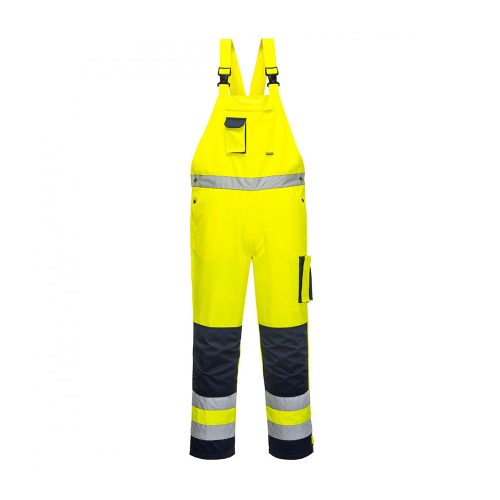 Portwest TX52 Dijon Hi-Vis kantáros nadrág Sárga / Navy - S