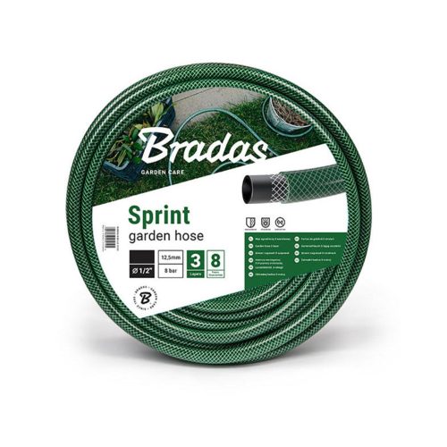 Bradas Sprint 3 rétegű locsolótömlő zöld 20m, 1/2"